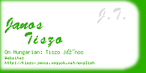janos tiszo business card